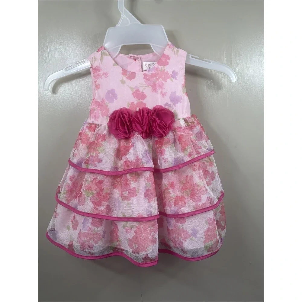 Pink Floral Print‎ Tulle Tutu THE CHILDREN'S PLACE Sleeveless Dress 12-18